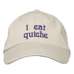 I Eat Quiche embroidered hats