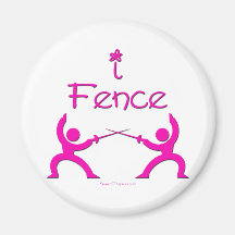 I Fence (pink) Magnet