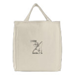 I Fish embroidered bags