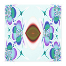 I Flower Aqua Stretched Canvas Print