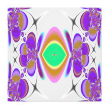 I Flower Purple Stretched Canvas Print