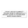 'I found a solace in nursing a pervasive sense ... Bumper Stickers