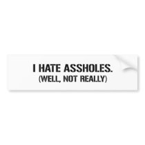 I HATE ASSHOLES. WELL, NOT REALLY