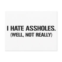 I HATE ASSHOLES. WELL, NOT REALLY