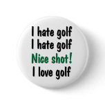 I Hate - Love Golf buttons