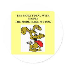 i hate people but love my dog round stickers