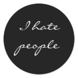 I hate people stickers