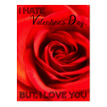 I hate Valentine's Day... But, I love you. Post Cards