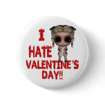 i hate valentines day emo punk girl button