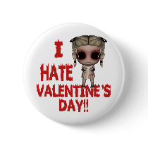 i hate valentines day emo punk girl button