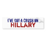 I Have a Crush on Hillary bumper stickers