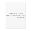 I have looked for you - Pope JP 2 postcards
