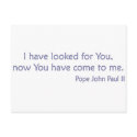 I have looked for you - Pope JP 2 postcards