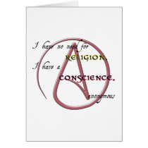 I Have No Need for Religion with Atheist Symbol Cards