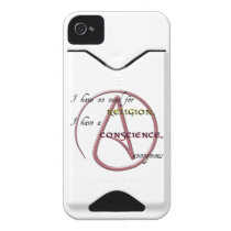 I Have No Need for Religion with Atheist Symbol Id Iphone 4 Covers
