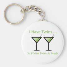 I Have Twins, So I Drink Twice As Much Keychain