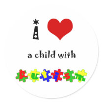 I Heart a Child with Autism Round Sticker