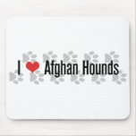I (heart) Afghan Hounds mousepads
