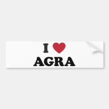 I Heart Agra India Bumper Sticker
