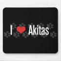 I (heart) Akitas mousepads