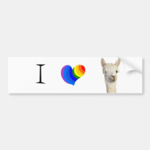 I heart alpaca bumper sticker