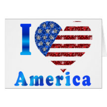 I heart America Greeting Card