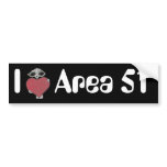 I Heart Area 51 Alien bumper stickers