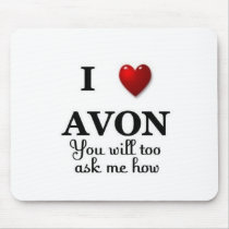 i heart avon ask me how mouse pad