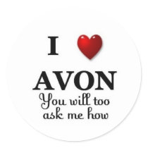 i heart avon ask me how sticker