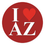 I Heart AZ, round Round Stickers