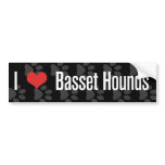 I (heart) Basset Hounds bumper stickers