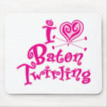I Heart Baton Twirling Mousepads