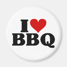 I Heart BBQ Fridge Magnets