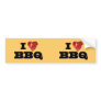 I heart BBQ, Steak Heart Shape Funny Grilling Bumper Stickers