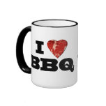 I heart BBQ, Steak Heart Shape Funny Grilling mugs