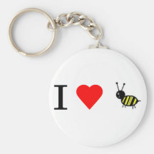 I heart bees keychain