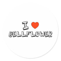 I Heart Bellflower Round Sticker