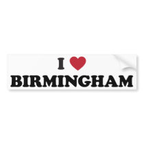 I Heart Birmingham England Bumper Stickers