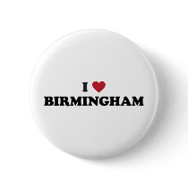 I Heart Birmingham England Pinback Buttons