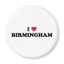 I Heart Birmingham England Fridge Magnets
