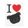 I Heart Black Pugs Postcard