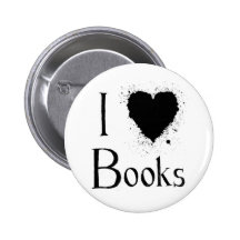 I Heart Books Pinback Buttons