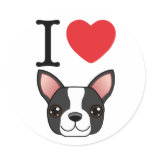 I Heart Boston Terriers Sticker