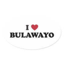 I Heart Bulawayo Zimbabwe Oval Stickers