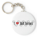 I (heart) Bull Terriers keychains