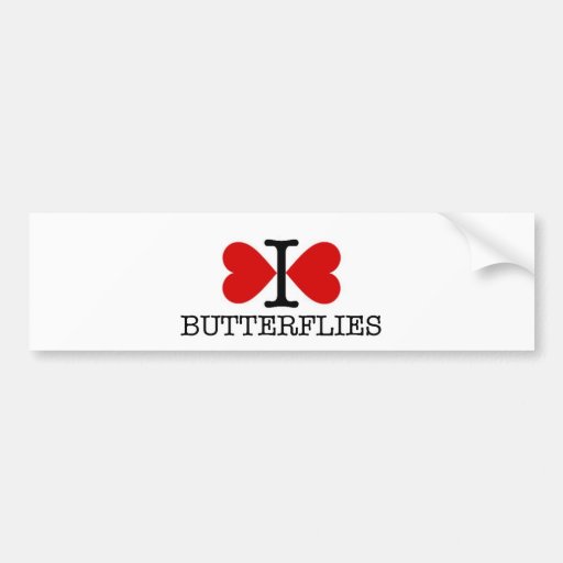 I heart Butterflies Bumper Sticker