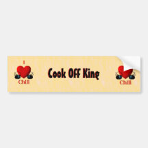 I Heart Chilli Cook Off King Bumper Sticker