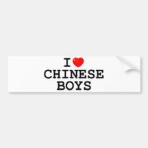 I Heart Chinese Boys Bumper Stickers