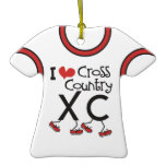 I heart Cross Country Running ornaments