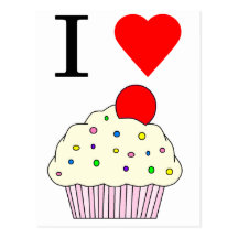I heart Cupcakes Postcard